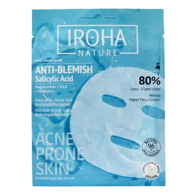 Iroha Nature - Máscara facial anti-manchas com ácido salicílico, niacinamida, CICA e probióticos