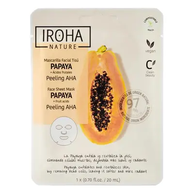 Iroha Nature - Máscara facial de tecido peeling AHA - Mamão