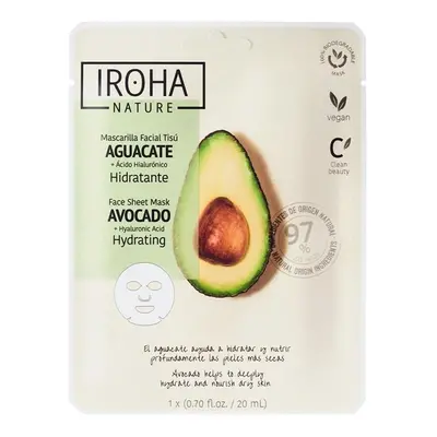 Iroha Nature - Máscara facial hidratante de tecido - Abacate