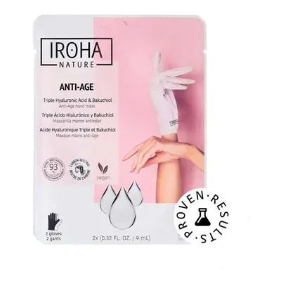 Iroha Nature - Luvas de máscara anti-envelhecimento - Ácido Hialurônico Triplo, Bakuchiol e Niac