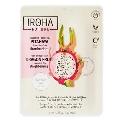 Iroha Nature - Máscara de Tecido Facial Iluminadora - Pitahaya