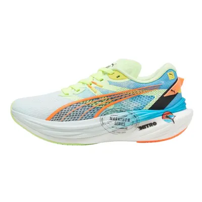 Tênis Puma Deviate Nitro 3 Marathon Series Azul Verde AW24 Feminino, Tamanho