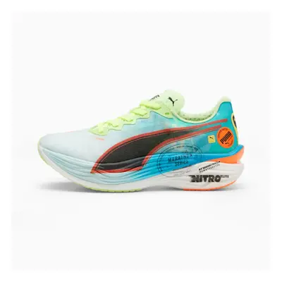 Tênis femininos Puma Deviate NITRO Elite 3 Azul Verde AW24, Tamanho