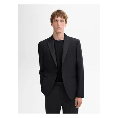 Blazer De Fato Smoking Preto - Preto - Massimo Dutti - Homem