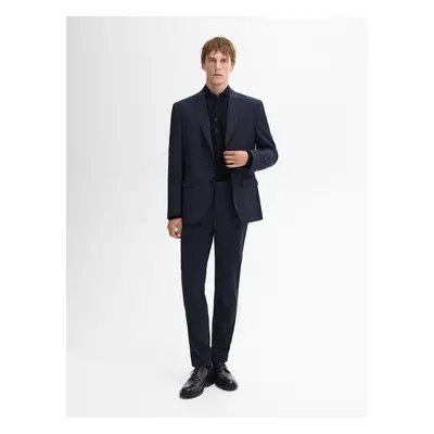 Blazer De Fato Pata De Galo 100% Fazenda - Azul-Marinho - Massimo Dutti - Homem