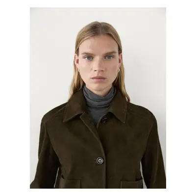 Casaco Com Pormenor De Botões De Camurça - Verde - Xs - Massimo Dutti - Mulher