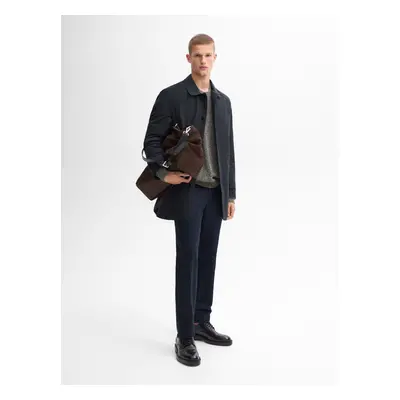 Gabardina Técnica Em Mistura De Algodão - Azul-Marinho - Massimo Dutti - Homem