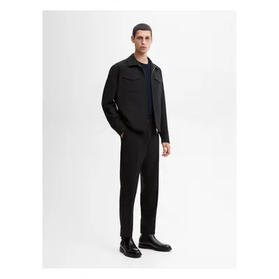 Calças Jogger De Lã Com Cós Elástico - Preto - Massimo Dutti - Homem