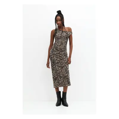 Vestido Midi Leopardo Assimétrico