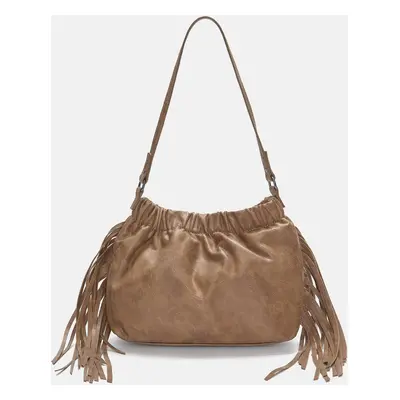 Mala Bucket Bag Efeito Desgastado Franjas