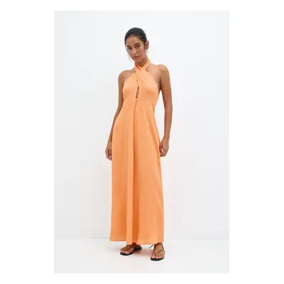 Vestido Midi Laranja Halter