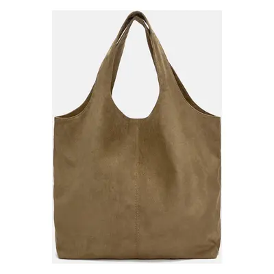 Mala Tote Bag Com Efeito De Camurça