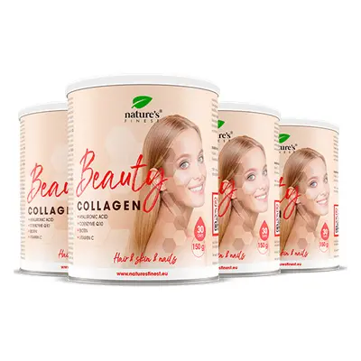 100% Colágeno Puro | 4x Beauty Collagen com Hialurônico | Melhor Mistura de Bebida de Colágeno e