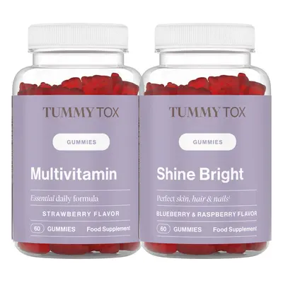 Shine Bright + Ursinhos Vitaminas. Dupla de vitaminas em gomas para mulheres. 2x gomas para mese