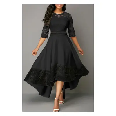 Vestido Elegante Com Renda Bianca, Preto