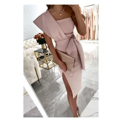 Elegante Vestido Midi Triona, Rosa Claro