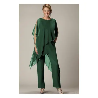 Conjunto De Elegante Túnica Translúcida E Calça Comprida Claudette, Verde