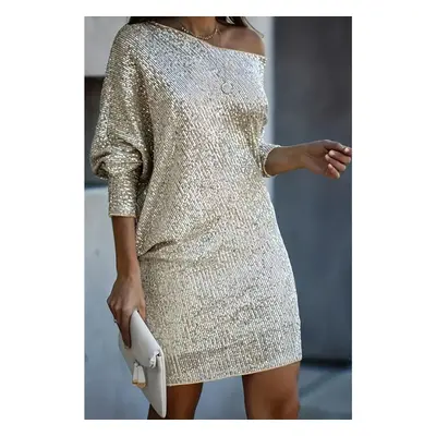 Vestido Curto De Lantejoulas, Dourado