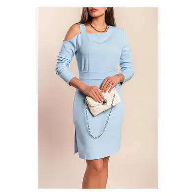 Vestido Midi Elegante, Azul Claro