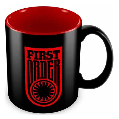 caneca de cerâmica símbolo de primeiro pedido e logotipo preto-vermelho star wars ep7