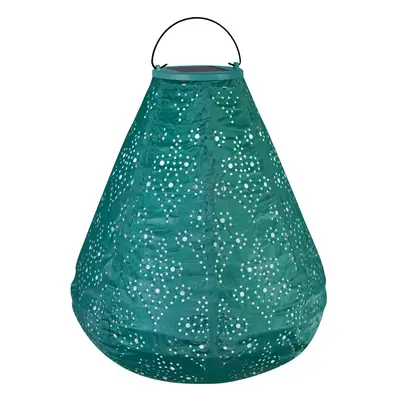 Lanterna solar Luna Cone com LED - 270x240mm - Verde Cobre | Feito à mão/resistente ao clima