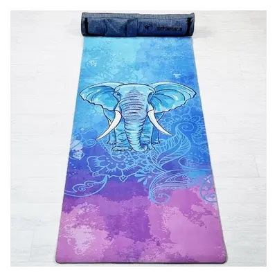 Tapete de yoga em borracha natural e microfibra - 5 mm - Elefante + Saco de yoga