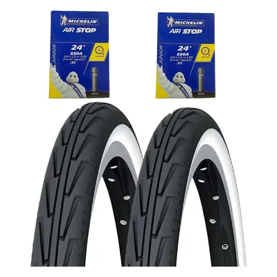 Pack de 2 pneus Michelin DIABOLO 550A Branco/Preto (37-490) + 2 PNEUS