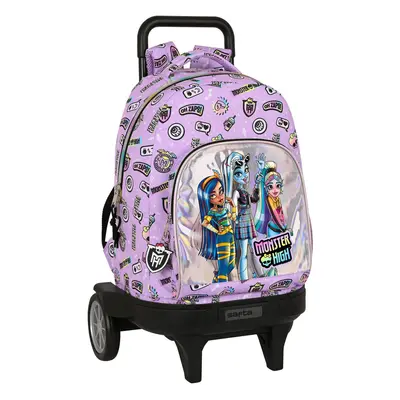 Mochila Escolar com Rodas Monster High Best boos Poliéster 300D