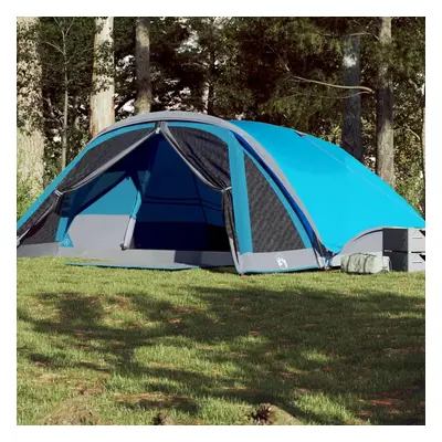 Tenda familiar estilo cabana para 6 pessoas impermeável azul