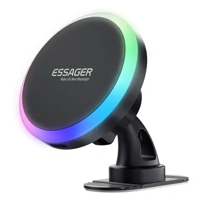 Essager 15w rgb carregador magnético sem fio suporte para carro, para iphone 15 14 pro max samsu