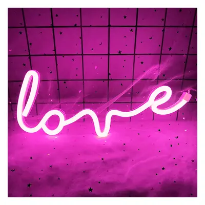 XIYUNTE Love Neon Light Signs Pink Love USB ou LED Operado por Bateria para Decoração de Parede 