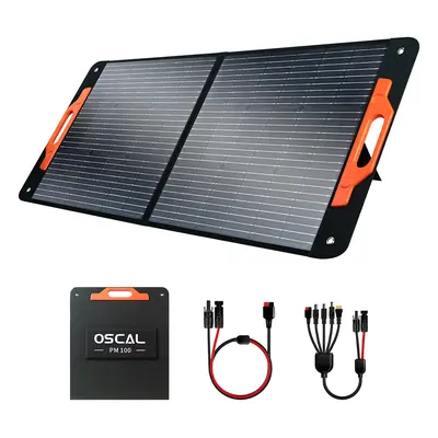 Painel solar dobrável Blackview Oscal PM100, IP65 à prova d&#39;água, com tipo C QC3.0, saída US