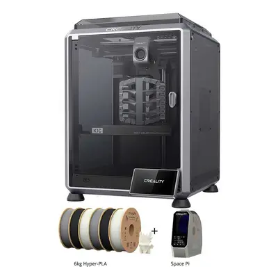 Impressora 3D Creality K1C Space Pi Dryer 6kg Creality Hyper-PLA - 2kg Preto 2kg Branco 2kg Cinz