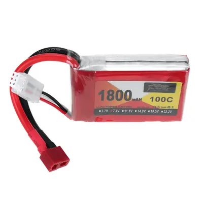 Bateria LiPo ZOP Power 7.4V 1800mAh 100C 2S com conector T Deans para carro RC