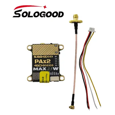 Transmissor FPV SoloGood 5.8Ghz 2.5W 40CH 25/400/800/1500/2500mW ajustável MMCX VTX para drones 