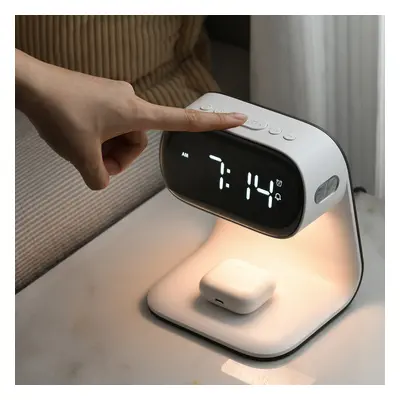 Lâmpada de mesa portátil para quarto com controle de toque Relógio despertador digital Dimmer Ca