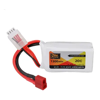 Bateria LiPo ZOP Power 11.1V 1300mAh 20C 3S com conector T para carro RC