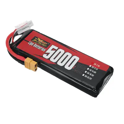 Bateria LiPo ZOP Power 2S 7,4V 5000mAh 100C 37Wh com Plug XT60 para Carro RC, Avião, Helicóptero