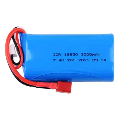 Bateria LiPo 18650 7.4V 3000MAH 20C T Plug para carro RC WLtoys 144001