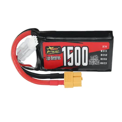 Bateria LiPo ZOP Power 2S 7,4V 1500mAh 120/240C 11.1Wh com plug XT60 para carro RC Wltoys 144001