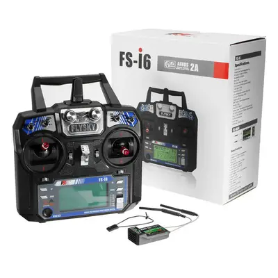 Transmissor de rádio RC FlySky FS-i6 2.4G 6CH AFHDS com receptor FS-iA6B para drones RC FPV, veí