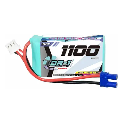 Bateria Gaoneng 7.4V 1100mAh 150C 2S LiPo com conector EC2/T para carros RC ECO em escala 1/24 1