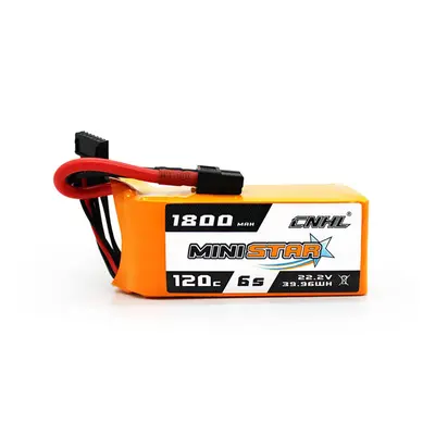 Bateria LiPo CNHL MiniStar 22.2V 1800mAh 120C 6S com plugue XT60 para Drone RC e Quadcopter de c