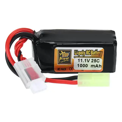 Bateria LiPo ZOP Power 3S 11.1V 1000mAh 25C com conector T para carro RC, drone de corrida FPV, 