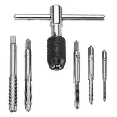 Conjunto de 6pcs M3-M8 Broca para Torneira com Alça T Chave Catraca Ferramenta de Usinagem Com P