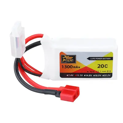 Bateria Lipo ZOP Power 11.1V 1300MAH 20C 3S com plugue T para carro RC