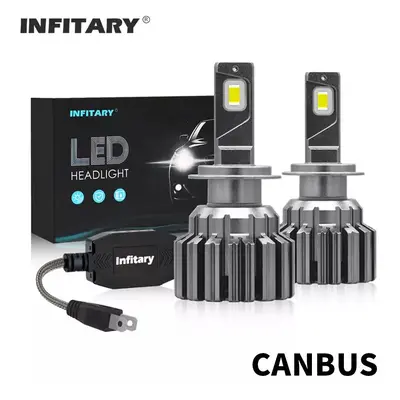 Lâmpadas de faróis de LED Infitary para carros e caminhões 130W 5600LM 12V 24V H7 H4 em lâmpadas