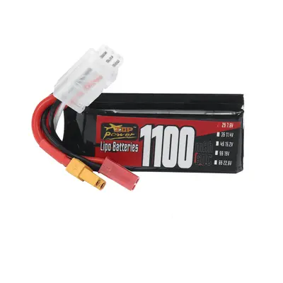 Bateria LiPo ZOP Power 2S 7.6V 1100mAh 60C 8.36Wh com conector XT30 para carro RC