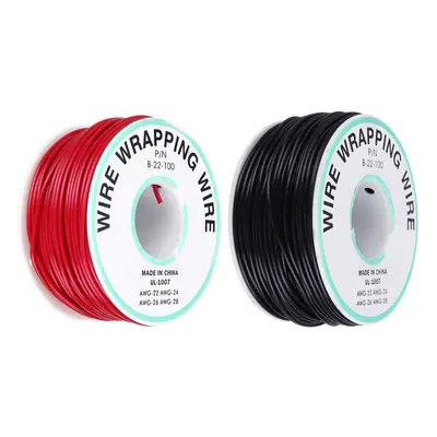 Fio de Cabo UL 1007 30M 22AWG Preto/Vermelho Linha de Cabo de PCB Fio de Cobre Estanhado Fios Só