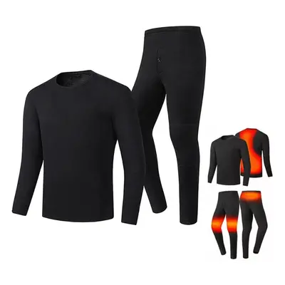 TENGOO HD-02B Conjunto de roupa íntima aquecida Calças forradas em fleece Camisas de manga longa